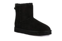 Suede-effect ankle boot BLACK