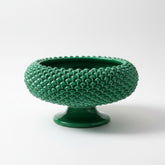 Caltagirone Ceramic Pine Cone Pedestal Stand Ø 25/33 cm – Emerald Green
