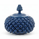 Ceramic Pinecone-Shaped Cookie Jar Ø 20 cm - Deep Blue
