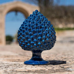 Caltagirone Ceramic Pinecone - Deep Blue