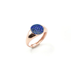 Ring with blue cubic zirconia