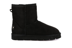 Suede-effect ankle boot BLACK