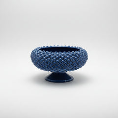 Caltagirone Ceramic Pine Cone Pedestal Stand Ø 25/33 cm – Deep Blue