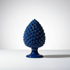 Caltagirone Ceramic Pinecone - Deep Blue