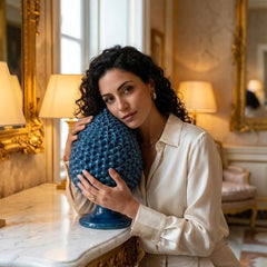 Caltagirone Ceramic Pinecone - Deep Blue