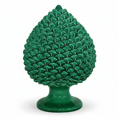 Caltagirone Ceramic Pinecone - Emerald Green