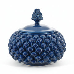 Ceramic Pinecone-Shaped Cookie Jar Ø 20 cm - Deep Blue