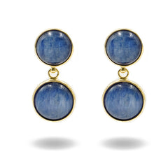 Earrings with kyanite