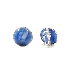 Earrings with kyanite