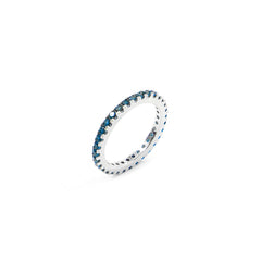 Eternity-Style Ring with Blue Cubic Zirconia