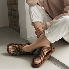 JC - ROPE SANDALS - BLACK AND GOLD