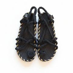 TOE JOE - ROPE SANDALS - BLACK+GOLD